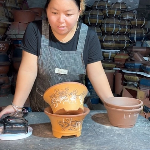 紫砂花盆紫砂花盆紫砂两个