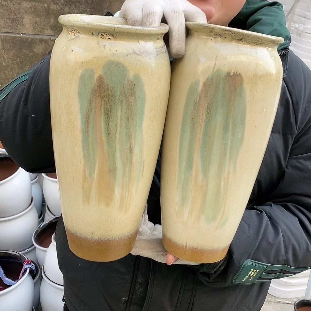 紫砂花盆瑕疵口12高30