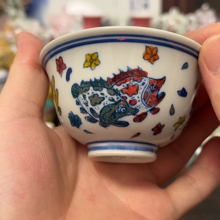 摆件//////景德镇陶瓷杯子。绿。