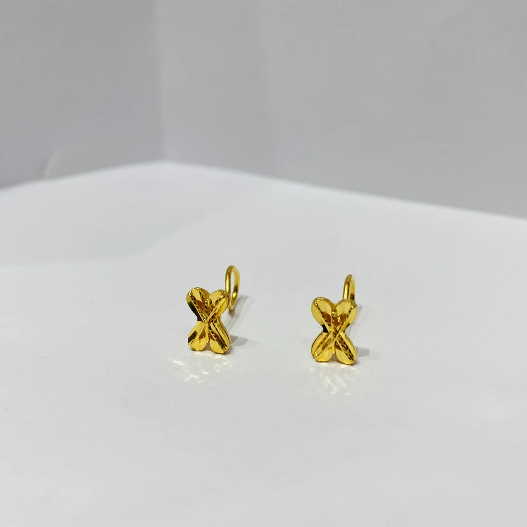 黄金足金999小清新耳钉耳饰时尚甜美