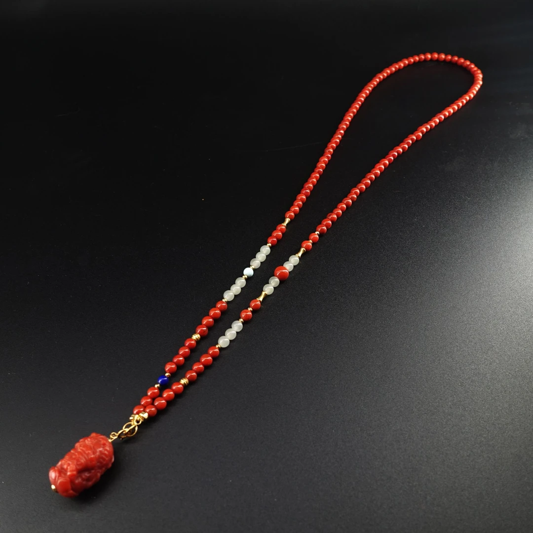 JUSTARRY【单品秒杀0927】18k金天然川料南红毛衣链（定位扣非18k）