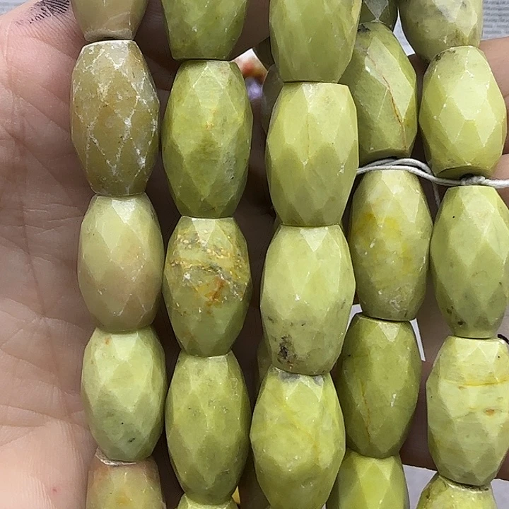 查罗石合金珠宝半成品松石桶珠一条