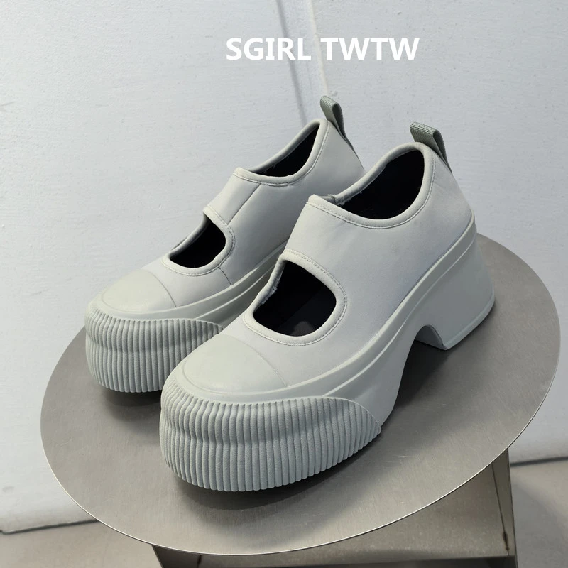 SGIRL TWTW2025年新款超软防滑透气厚底玛丽珍鞋百搭镂空单鞋女鞋