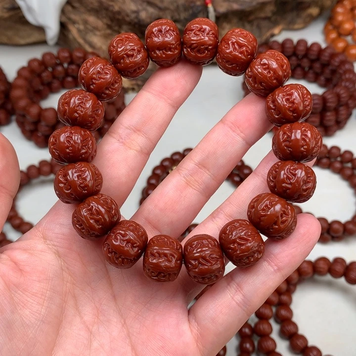 猴头核桃手串龙纹八棱16
