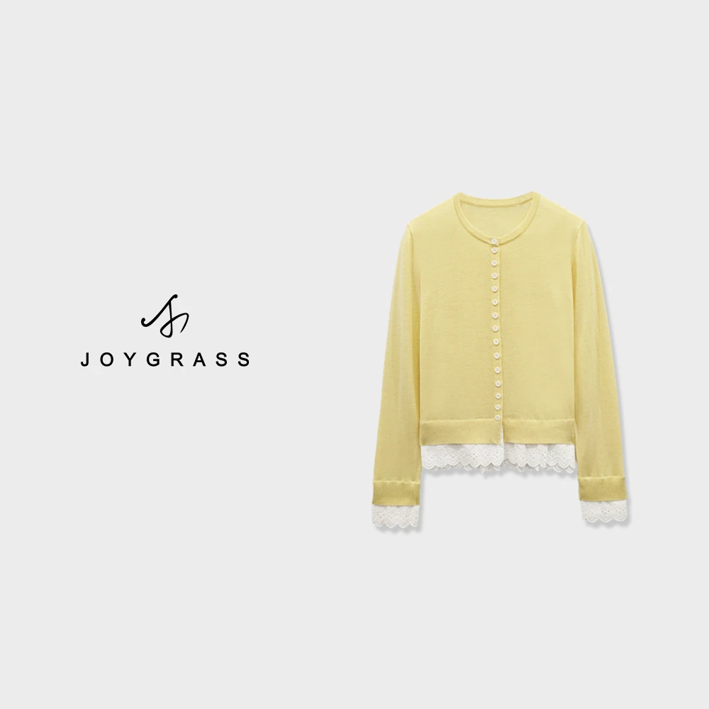 JOYGRASS(乔伊)和风细雨设计长袖圆领针织衫Z-05325
