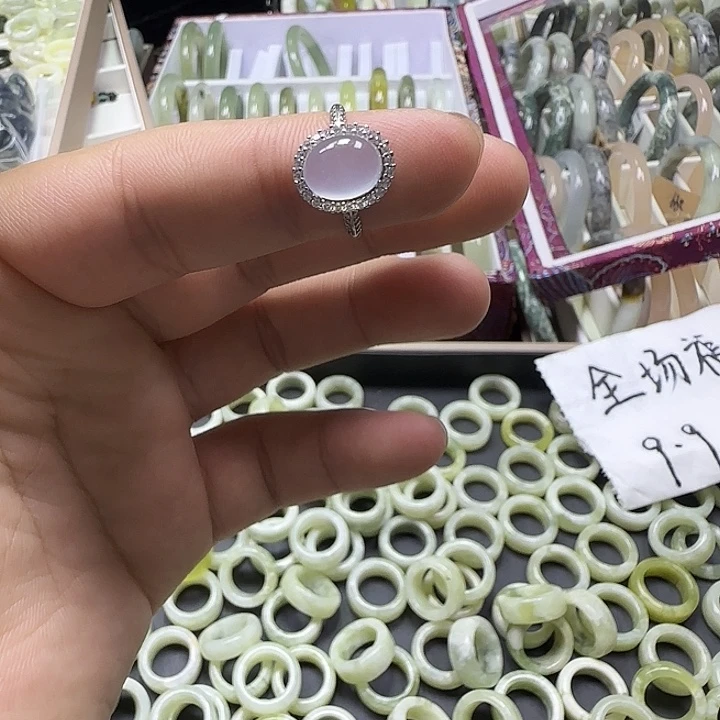 合金蛇纹石玉戒指