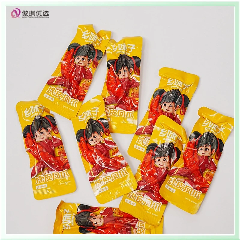 乡虎皮凤爪卤香鸡爪解馋香辣鸡爪独立包装休闲即食全套餐具家庭