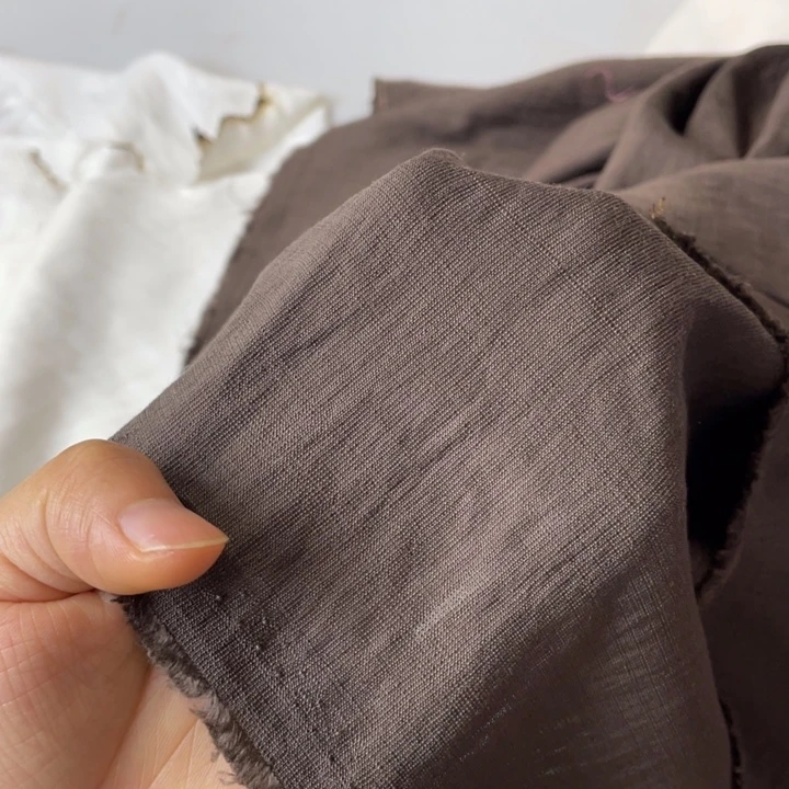 天丝（莱赛尔纤维）深咖色棉麻2米