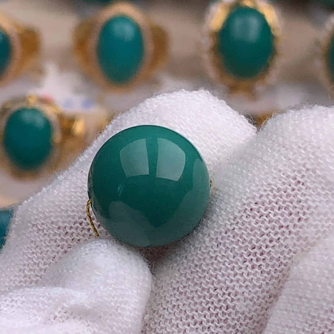 未镶嵌绿松石珠宝奇石13mm