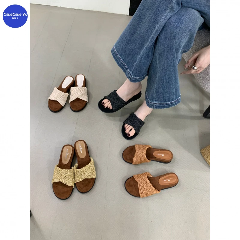 平底百搭夏季复古时尚外穿厚底ins韩版仙女风女鞋凉拖鞋 等等丫20