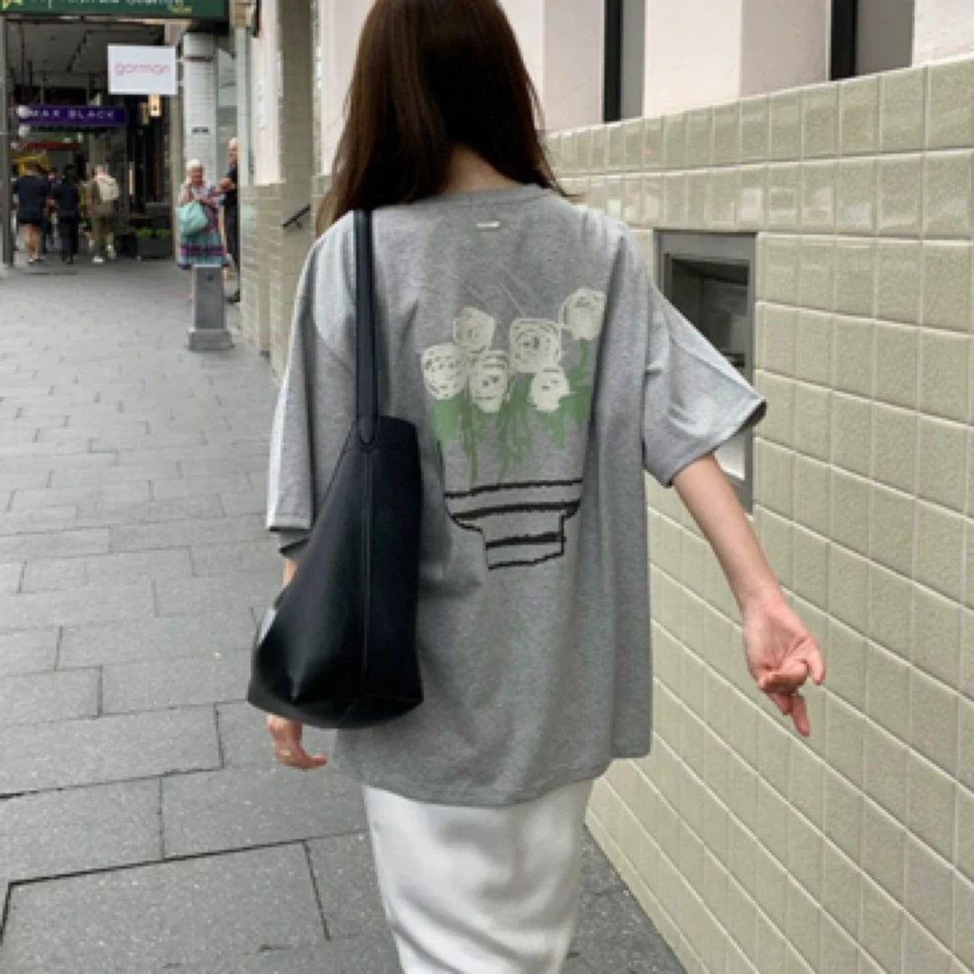 韩国花瓶/少女风短袖夏季学生印花美式春夏宽松T恤