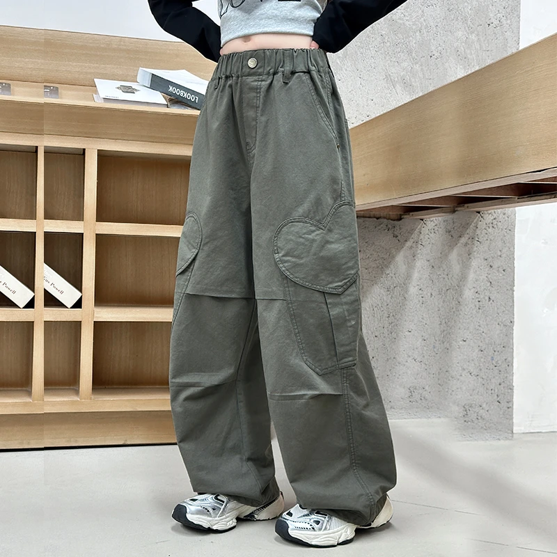 女童工装裤春秋款2025新款儿童秋季酷飒风裤子6-12岁女孩高级感15
