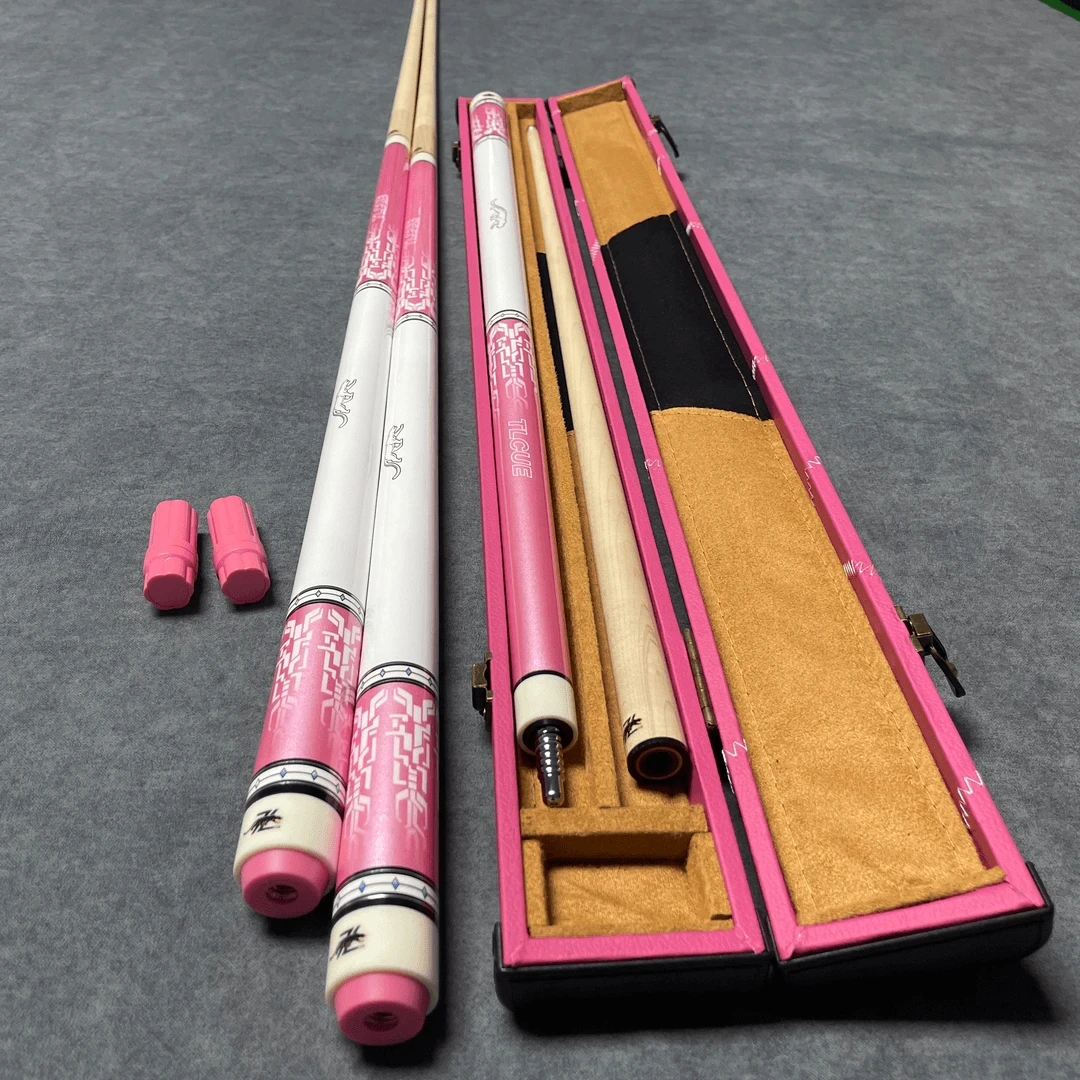 PREOAI粉色台球杆美洲豹威龙小头杆大头九球杆斯诺克中式黑八球杆