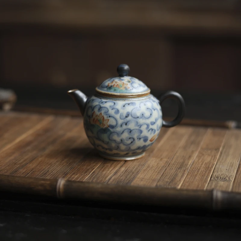 【静姐小院】祥云莲花小壶(90ml)（朴壶0111）