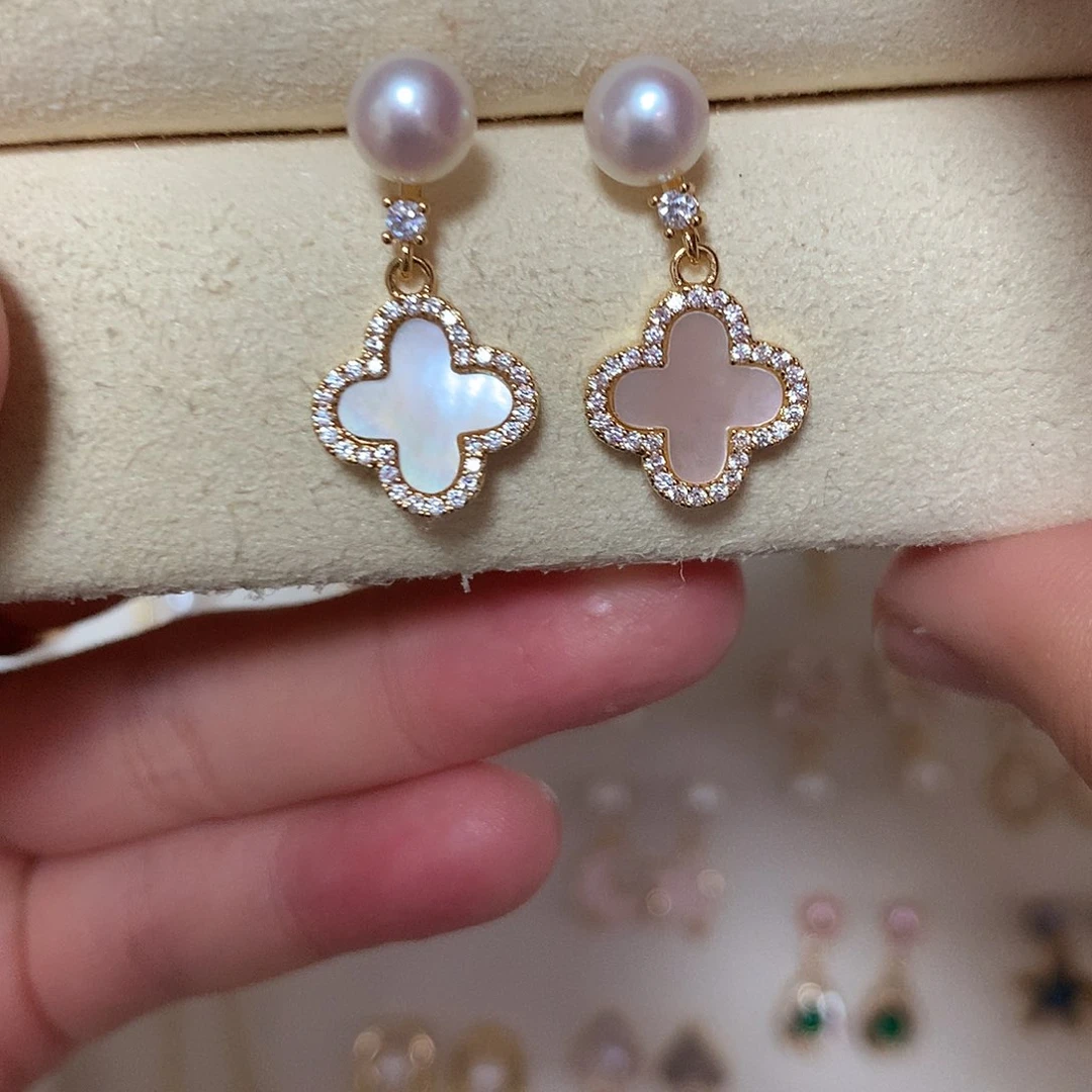 淡水珍珠耳饰合金