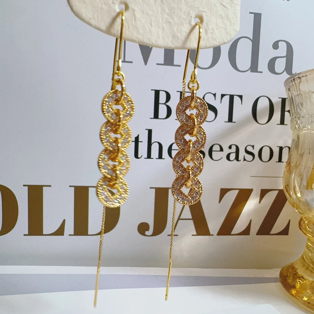 铜合金耳饰 1834 【钱串子.五帝耳线】