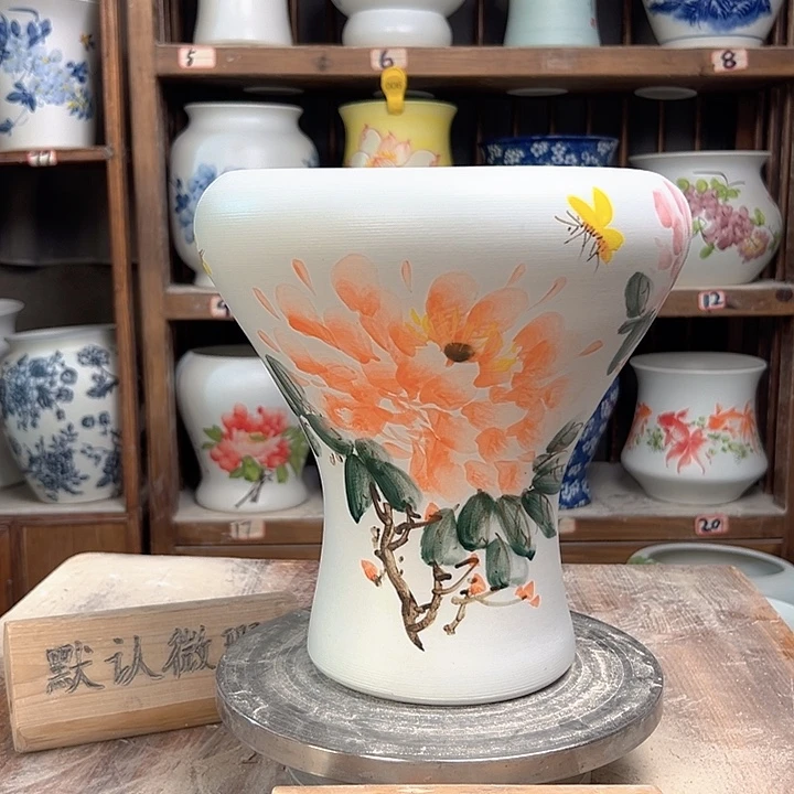 陶火窝牡丹哑光陶陶瓷陶瓷