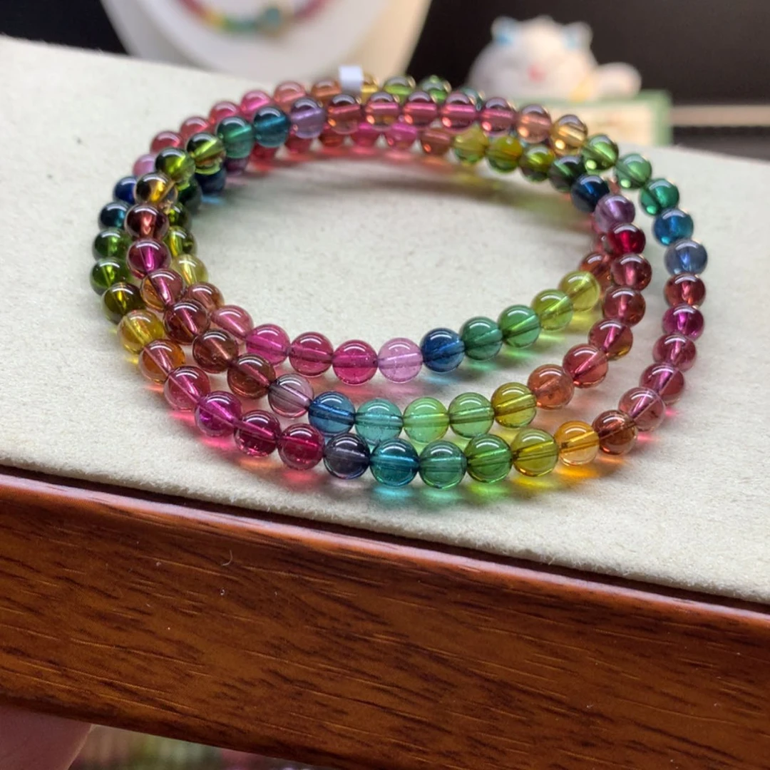 【闪购商品】碧玺手链未镶嵌艳丽彩虹碧玺多圈