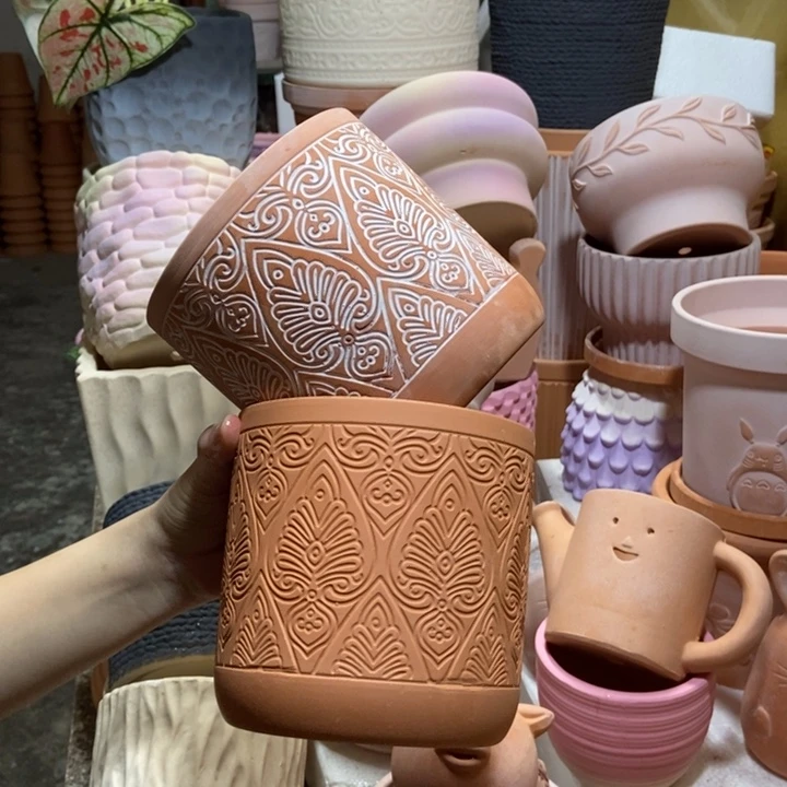 14×14几何直筒复古+红陶2个