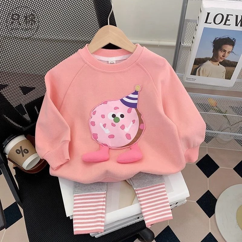 【工厂直销】女童套装秋装新款洋气卫衣公主两件套