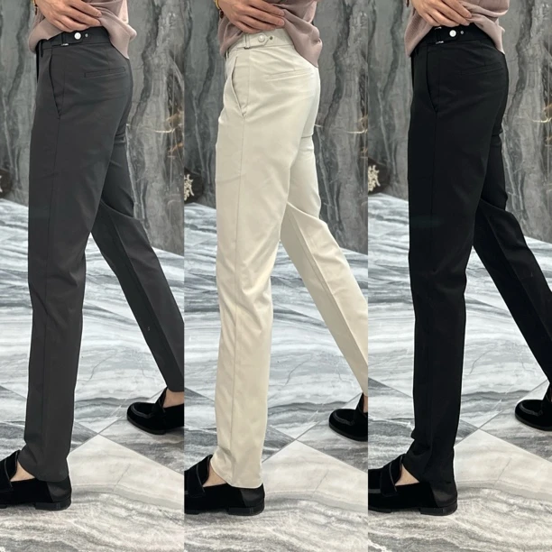 欧若风男款男士纯色透气长裤小脚裤时尚高档休闲夏季薄款6901