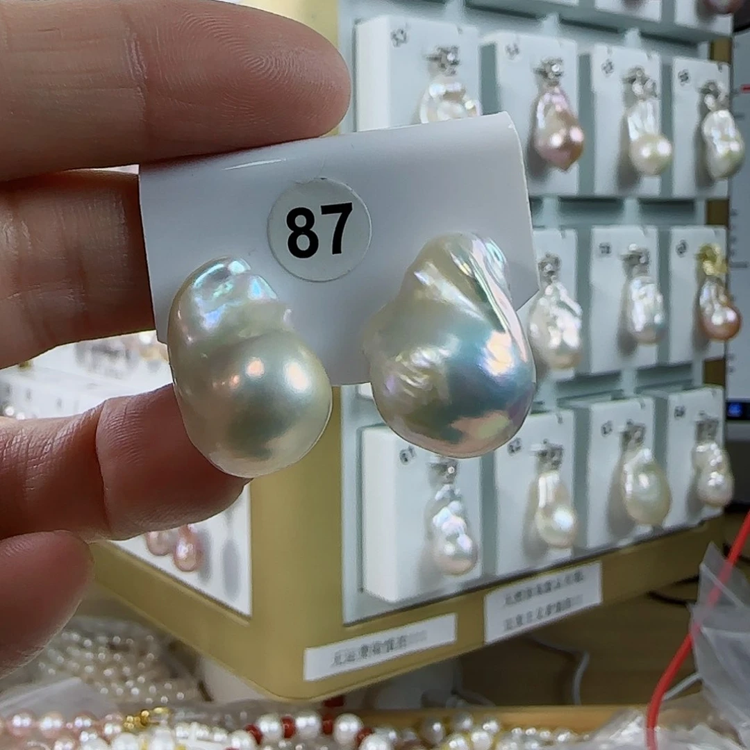 淡水珍珠耳钉（特价有瑕）银S925镶嵌