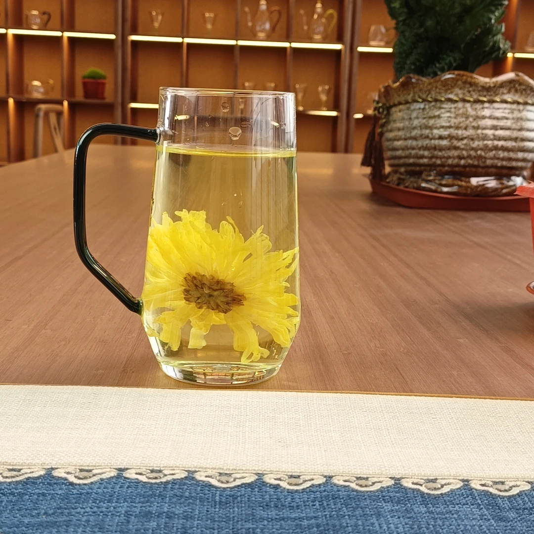 高透耐热玻璃杯带把防烫手大容量绿茶杯水杯花茶泡茶杯简约喝水杯