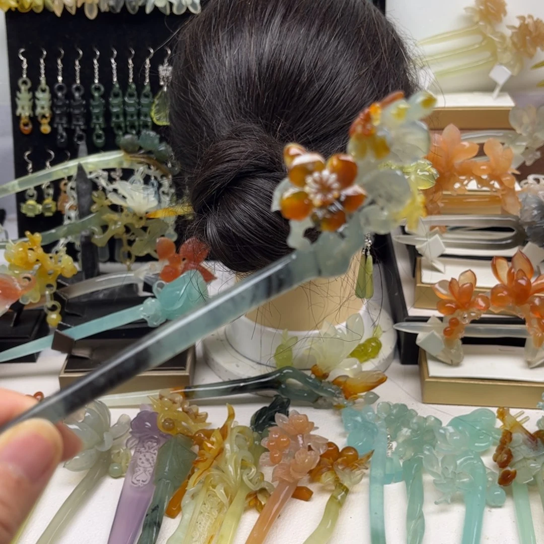 蛇纹石玉合金发簪