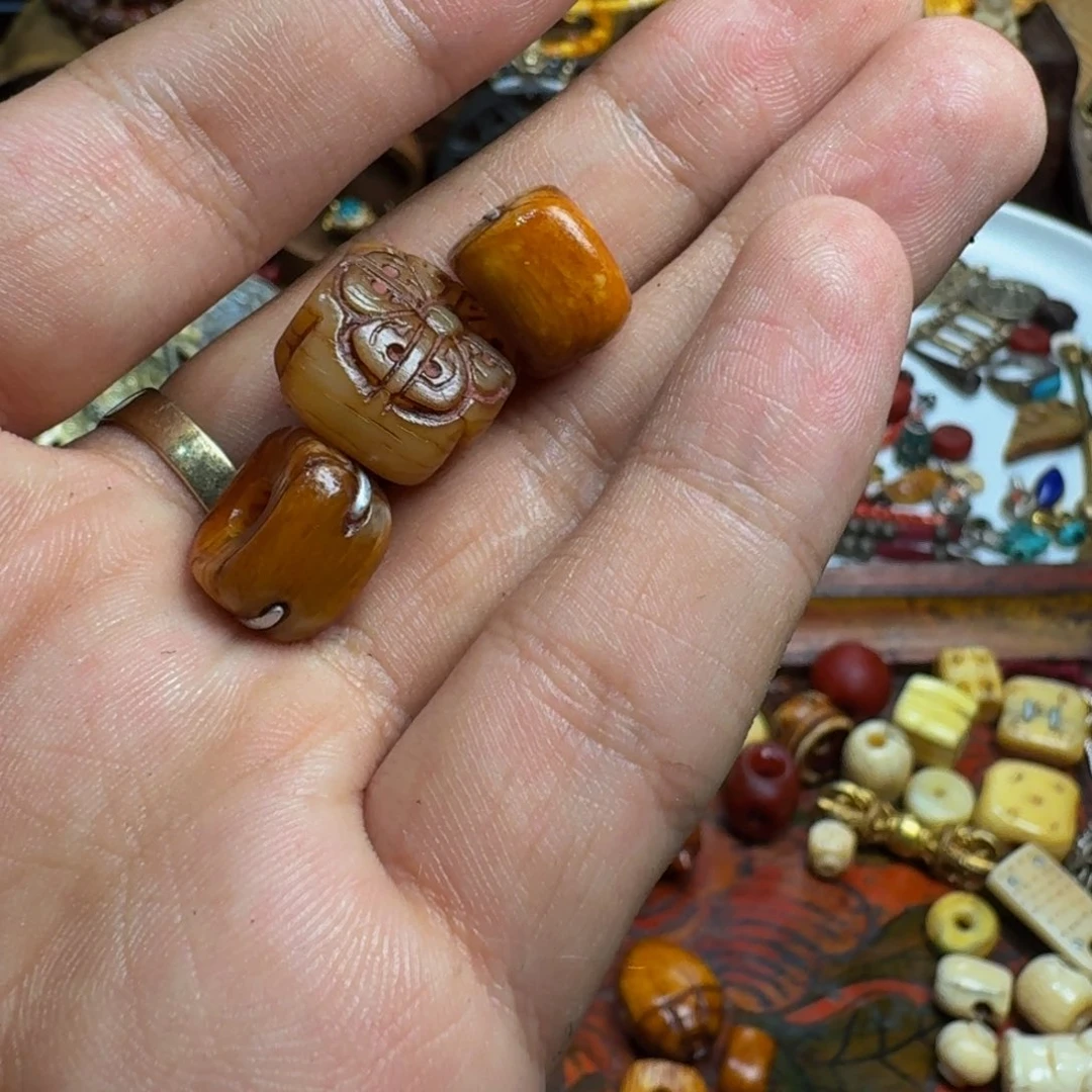 大***吉玻璃颈饰藏传琉璃小元素