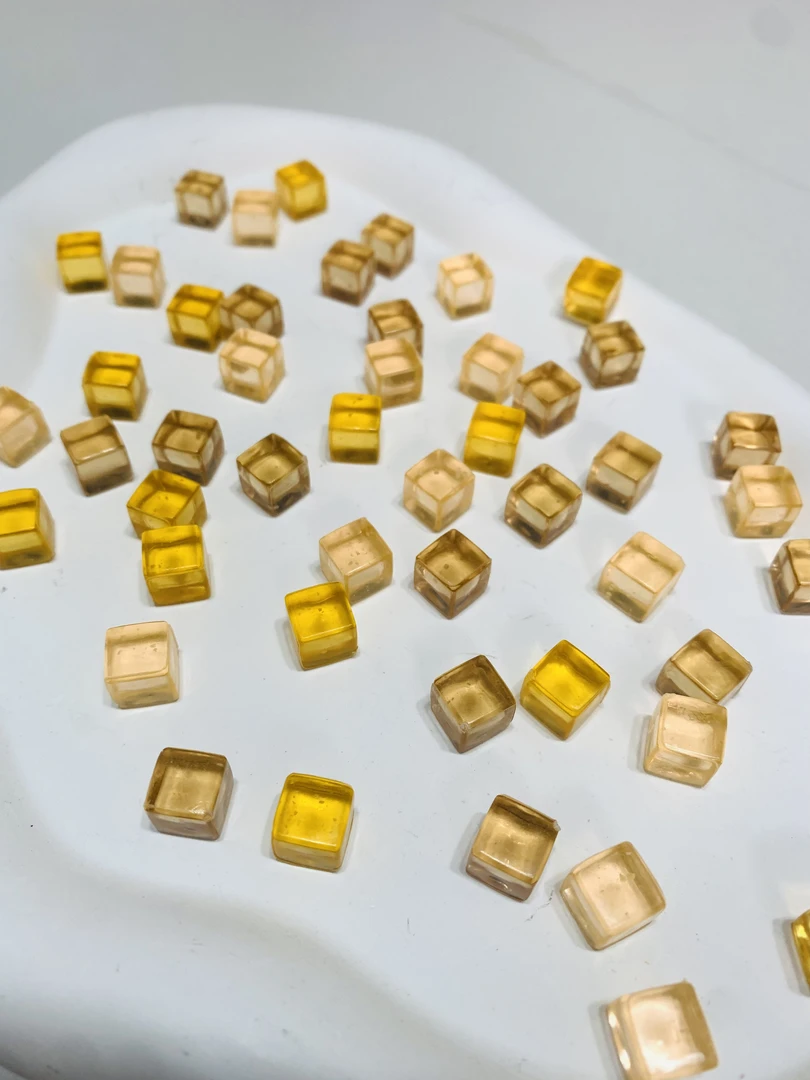（细闪）手工diy橘色系小冰块8mm（一包40个左右）