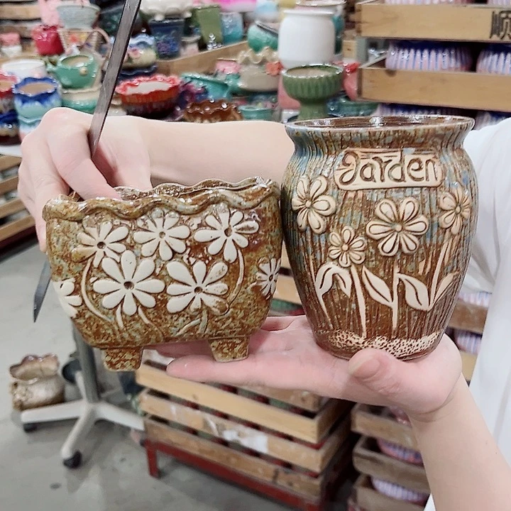 有孔.凑单10元陶瓷花盆发货！