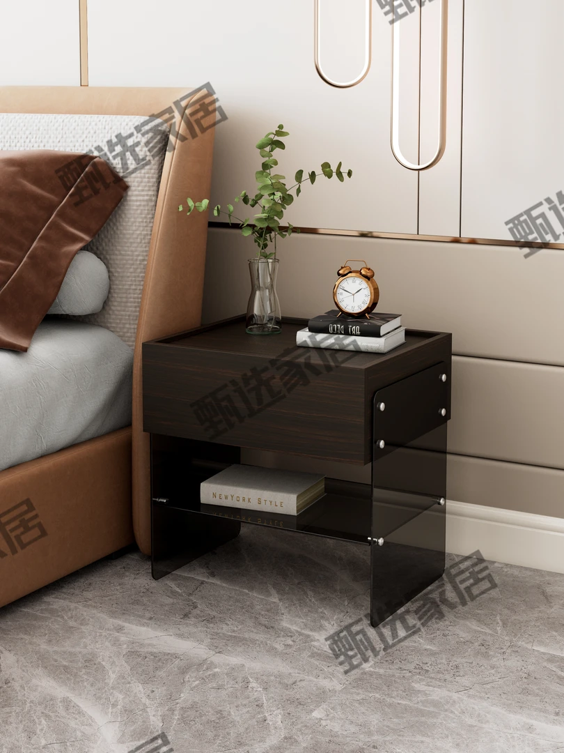 2025款设计意式轻奢简约网红款小巧床边柜双台面免安装家用床头柜