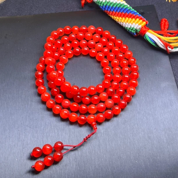 非金属珐琅手链 精美的青鱼石108脖挂 尺寸1.0的正圆珠 男女同款