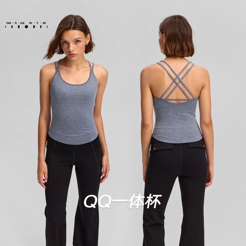 【QQ一体杯】运动内衣带胸垫长款瑜伽健身背心BR277 | 粒子狂热