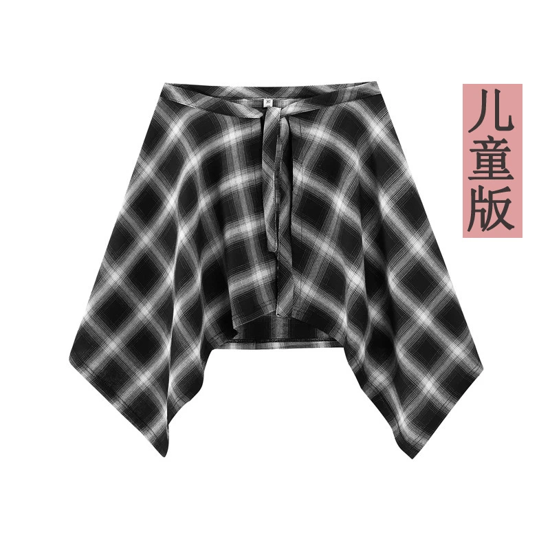 爵士舞舞蹈服饰格子屁帘裙小童夏季休闲宽松系腰表演练功腰裙配饰