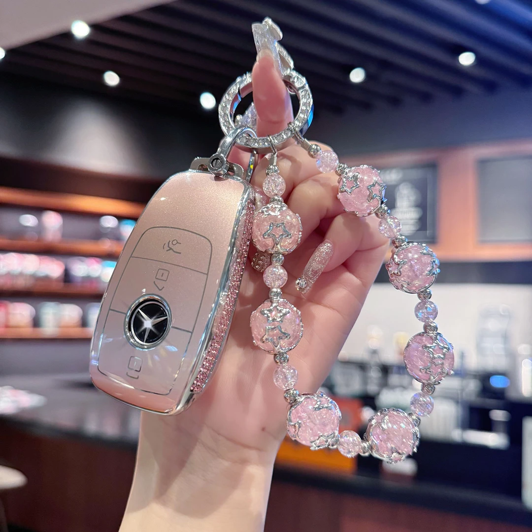 适用奔驰e300l车钥匙套a200l壳glc450扣glc/gle/gla包a级c级e级女