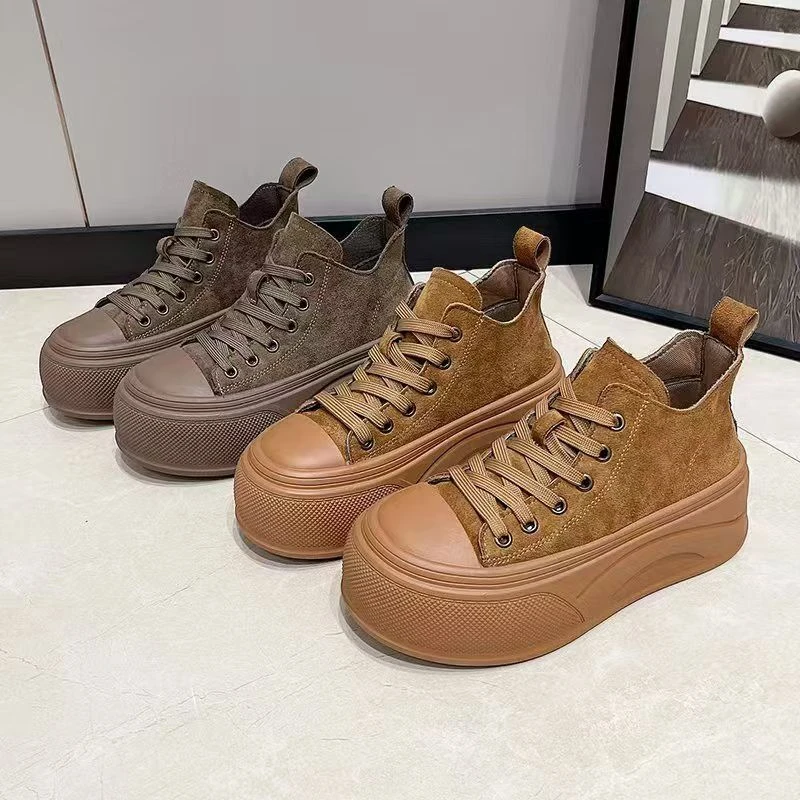 2025秋季新款厚底百搭6厘米松糕底休闲鞋 2805