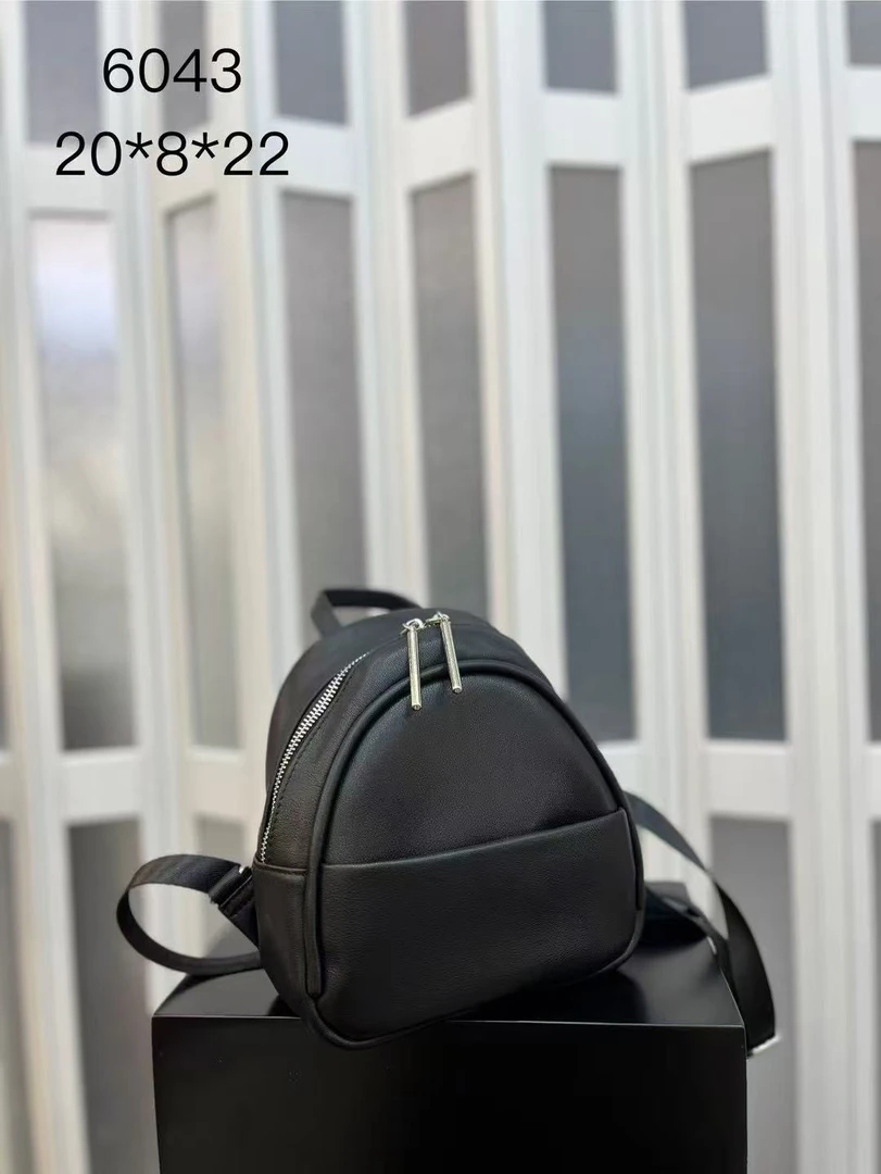 6043黑色新款时尚通勤轻奢百搭真皮女包 高品质