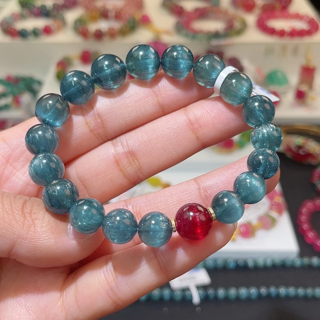 碧玺猫眼手链18K金镶嵌 蓝色