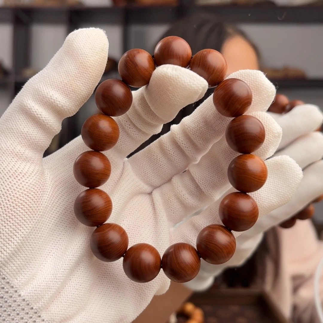 柏木（崖柏）手串/手链 干黑油牛毛纹1.5板根料咸药甜21.6