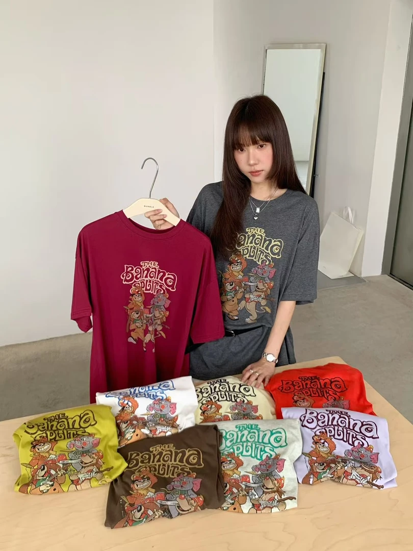 【NO退NO换】韩系减龄大版卡通休闲短袖T恤116