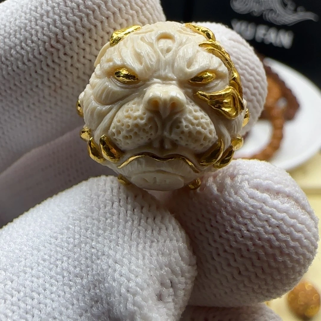 吊坠猴头核桃狗王镶嵌24k
