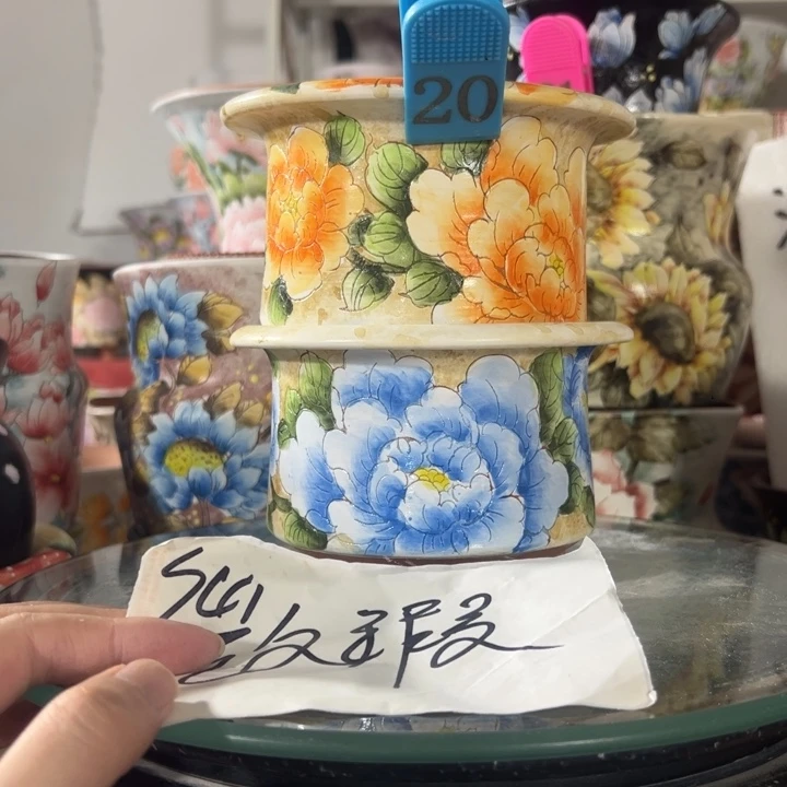 景德镇手绘花盆满38包邮偏远地区除外