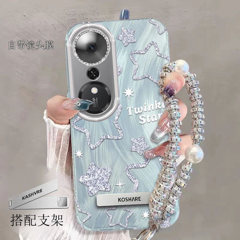 全包摄像头荣耀畅玩70Plus手机壳星星LOG-AN00软壳全包羽纱新款防