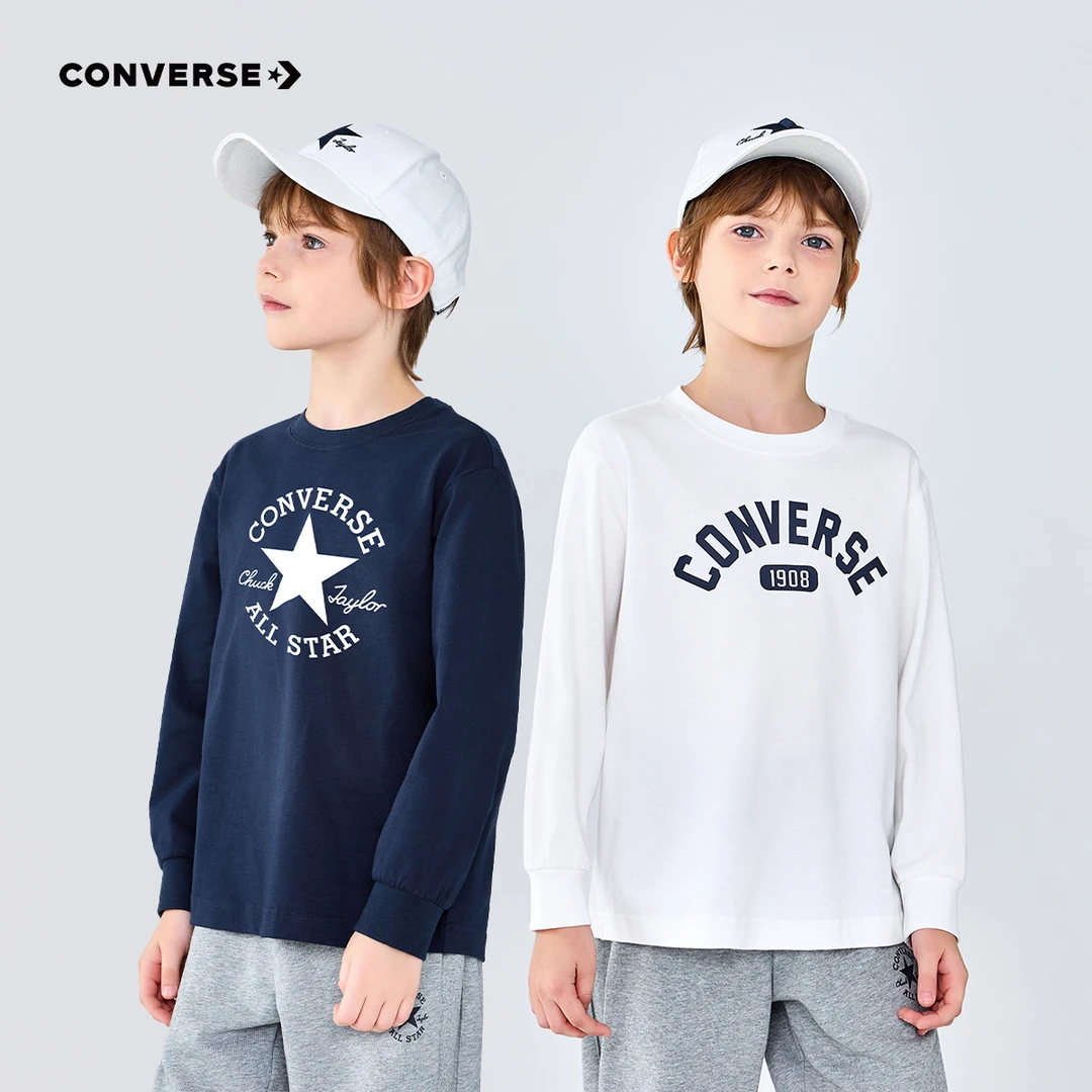 Converse匡威【2件装】长袖T恤2025秋季新款打底中大童运动上衣J042