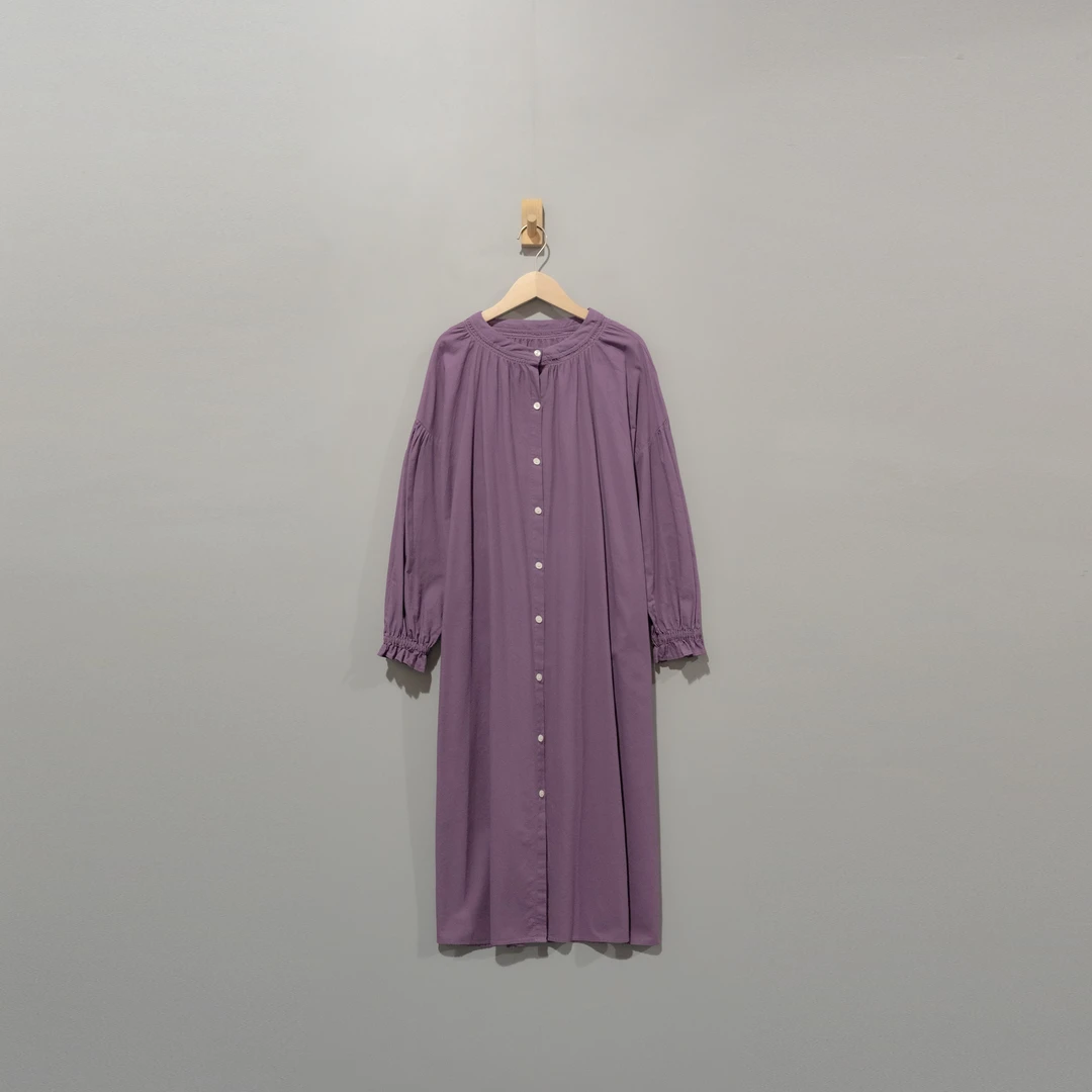 【且听风吟】0310599文艺麻棉立领花苞袖腰带连衣裙 衣长112胸围142