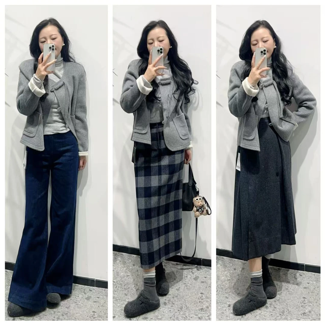 国风盘扣双面呢外套