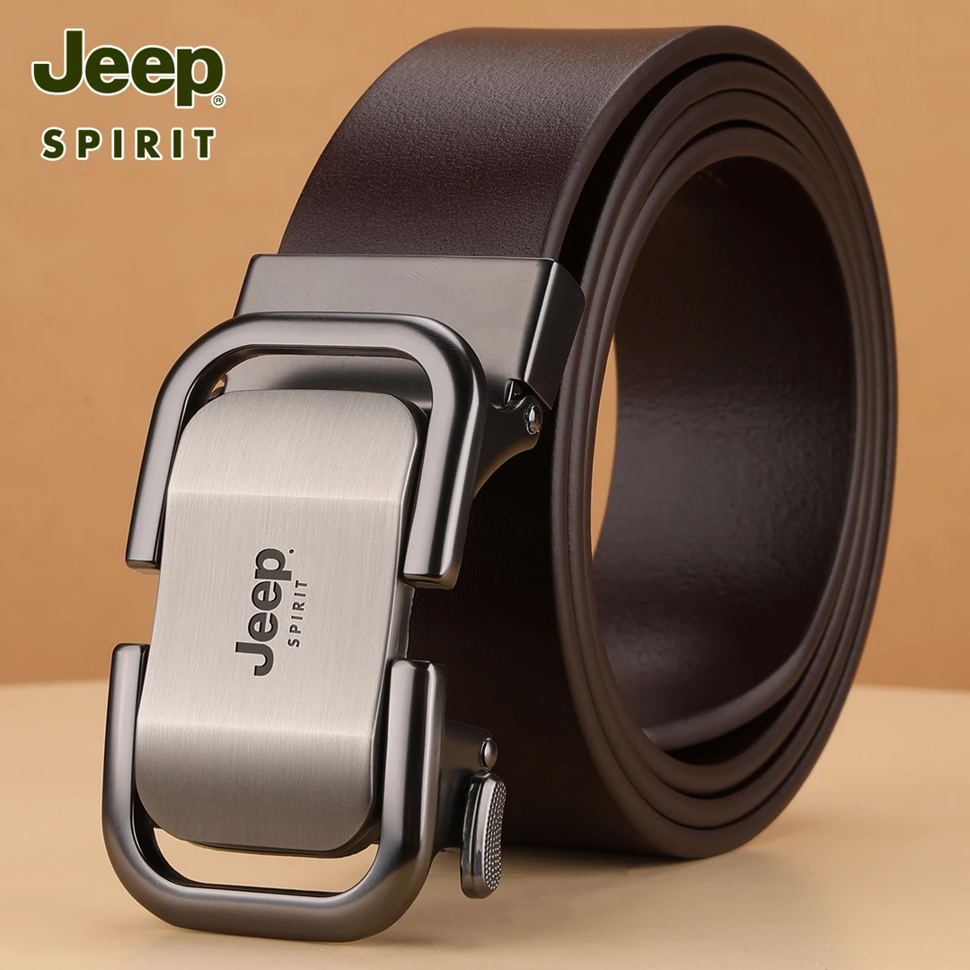 JEEP SPIRIT皮带男商务休闲自动扣男士真皮腰带时尚个性牛皮裤带