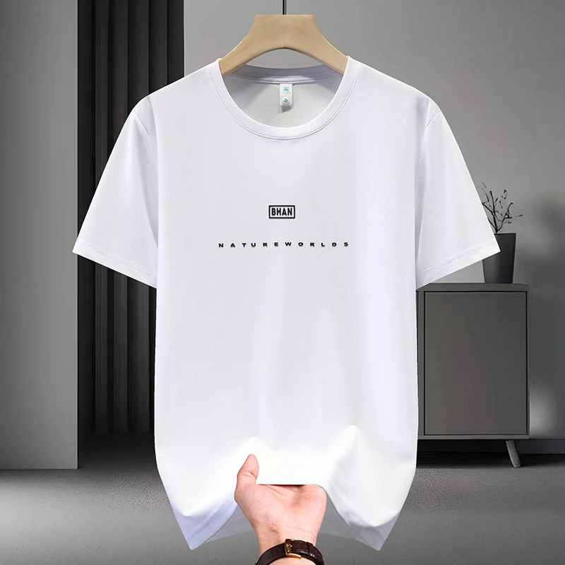 2025新款打底衫男士T恤夏季冰丝透气短袖休闲半袖t男装修身圆领