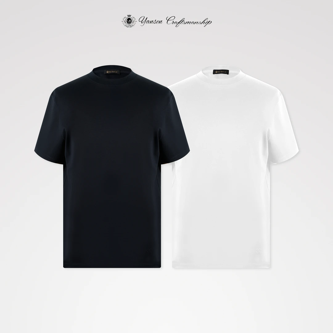 【黑标系列】纯棉珠地面料简约百搭纯色净版圆领短袖T恤 JH088